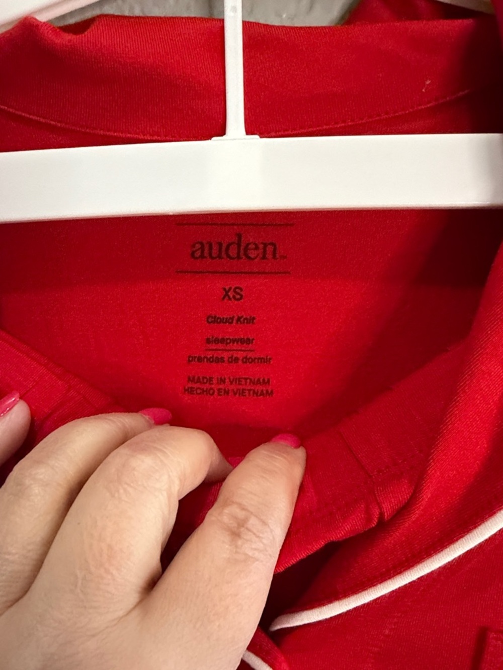 Auden cloud knit Red Short-Sleeve Notch Collar short pajama Set size XS - Picture 5 of 5